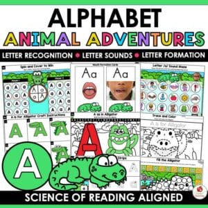 Alphabet Animal Adventures A is for Alligator Crafts and Activities