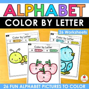Alphabet Color by Letter Picture Worksheets