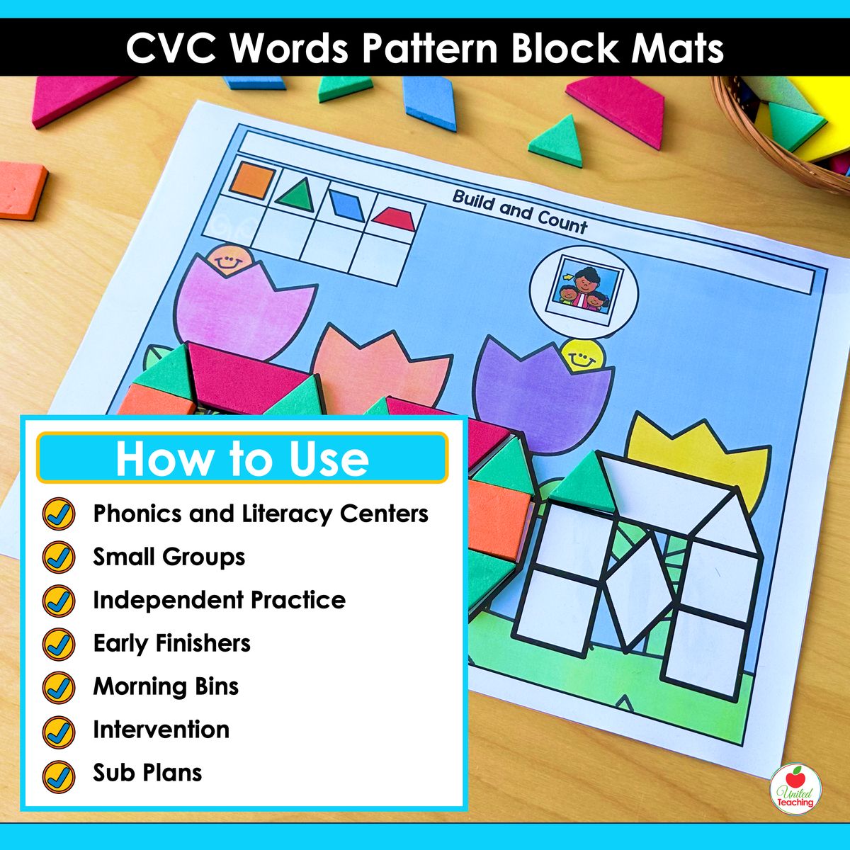 How to use the CVC Build and Count Pattern Block Mats