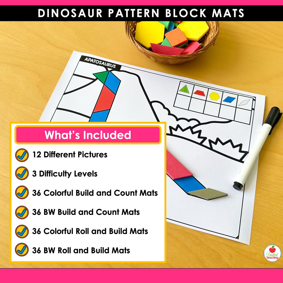 Dinosaur Pattern Block Mats - Image 2