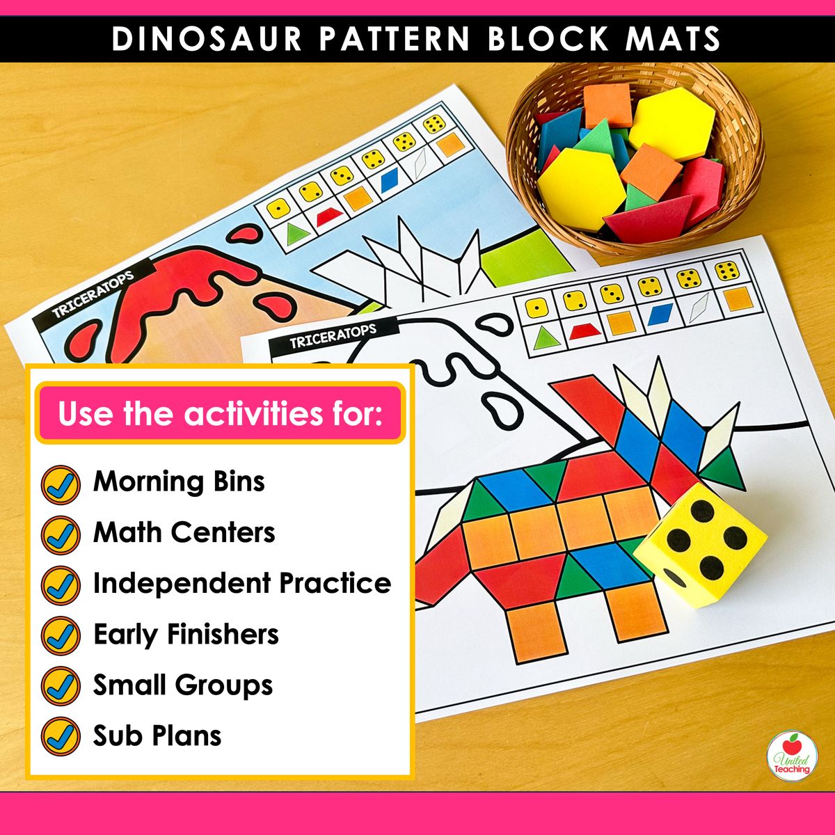 How to use the Dinosaur Pattern Block Mats