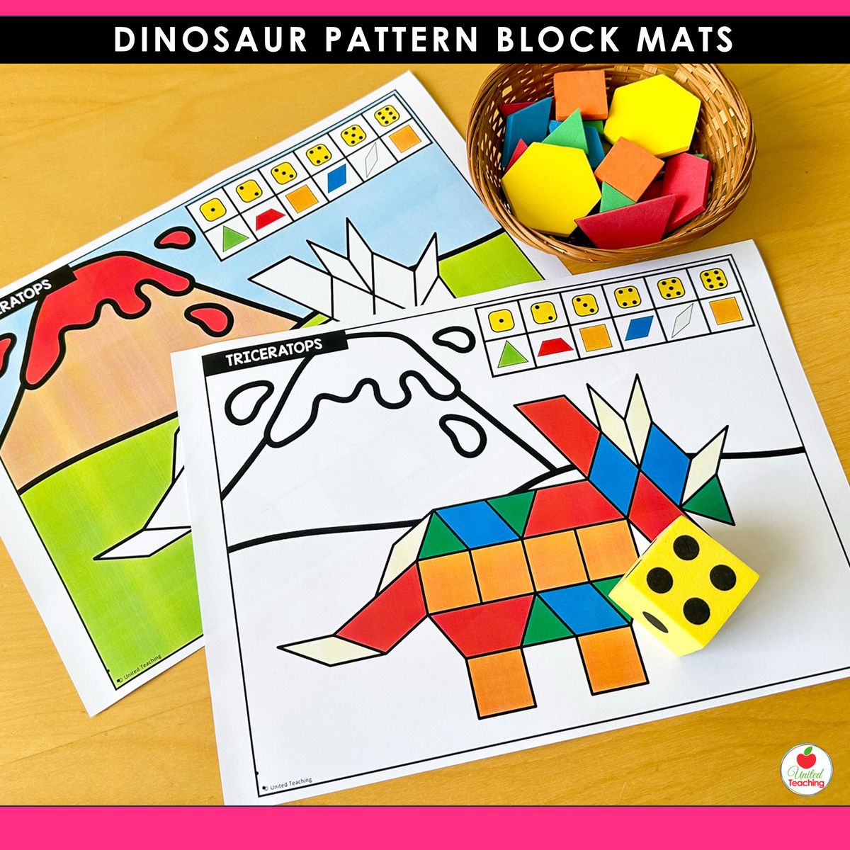 Dinosaur Pattern Block Mats