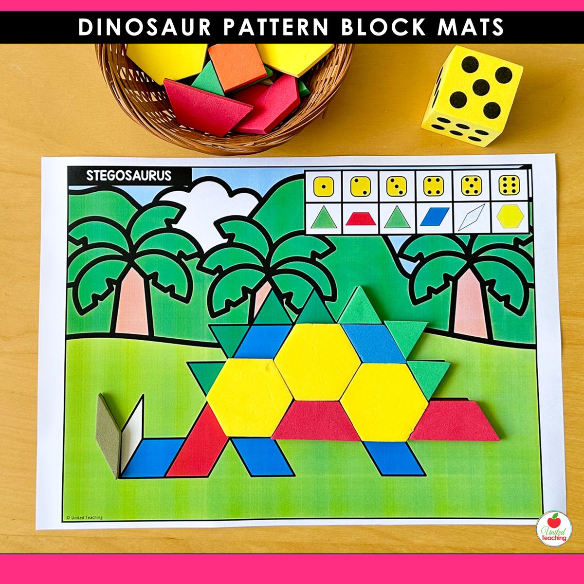 Dinosaur Pattern Block Mat