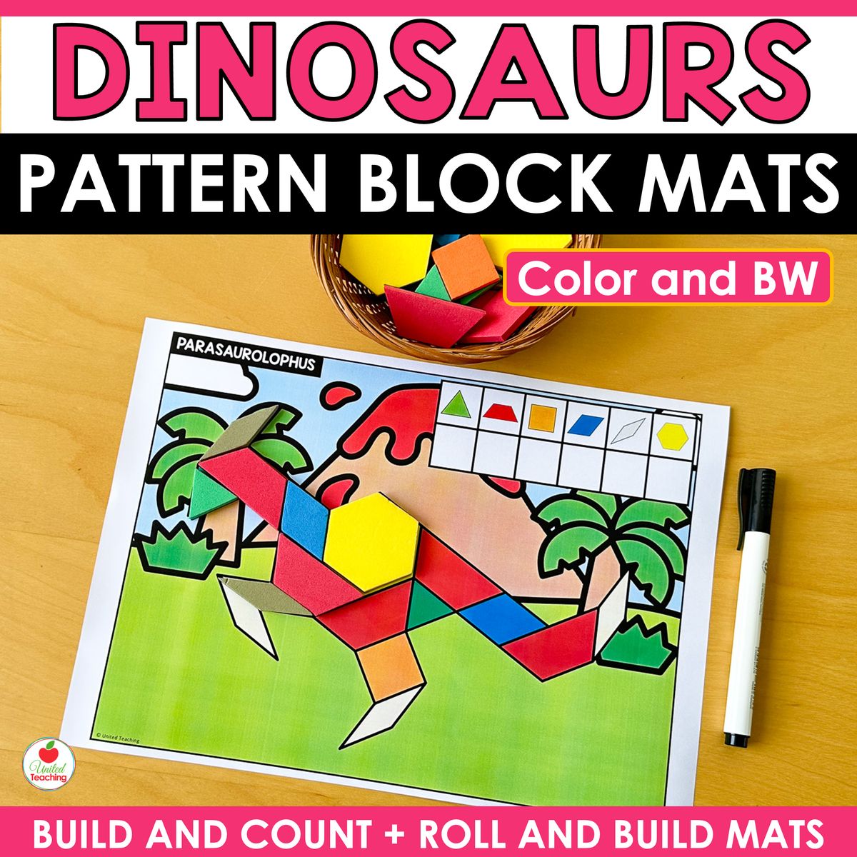 Dinosaur Pattern Block Mats