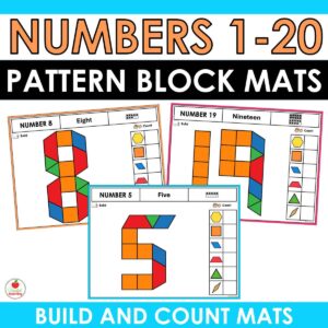 Free Numbers 1-20 Pattern Block Mats