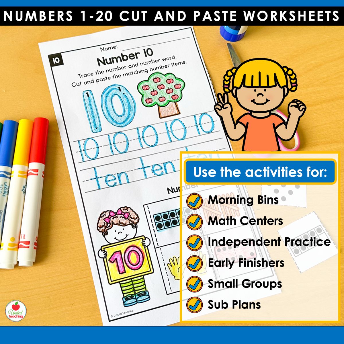How to use the Number Sense Cut and Paste Worksheets