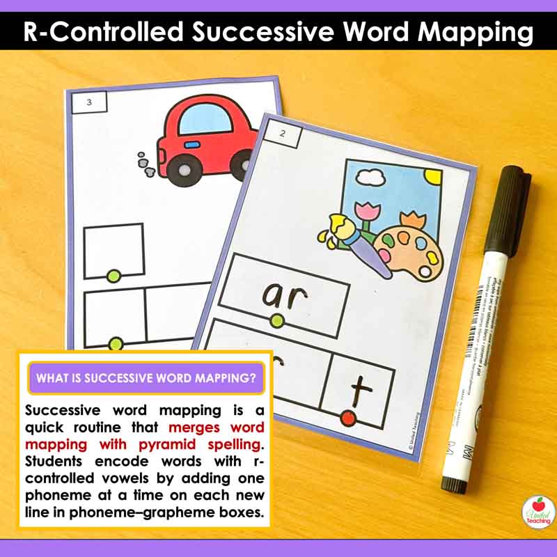 R-Controlled Vowels Successive Word Mapping Task Cards and Worksheets - Image 2