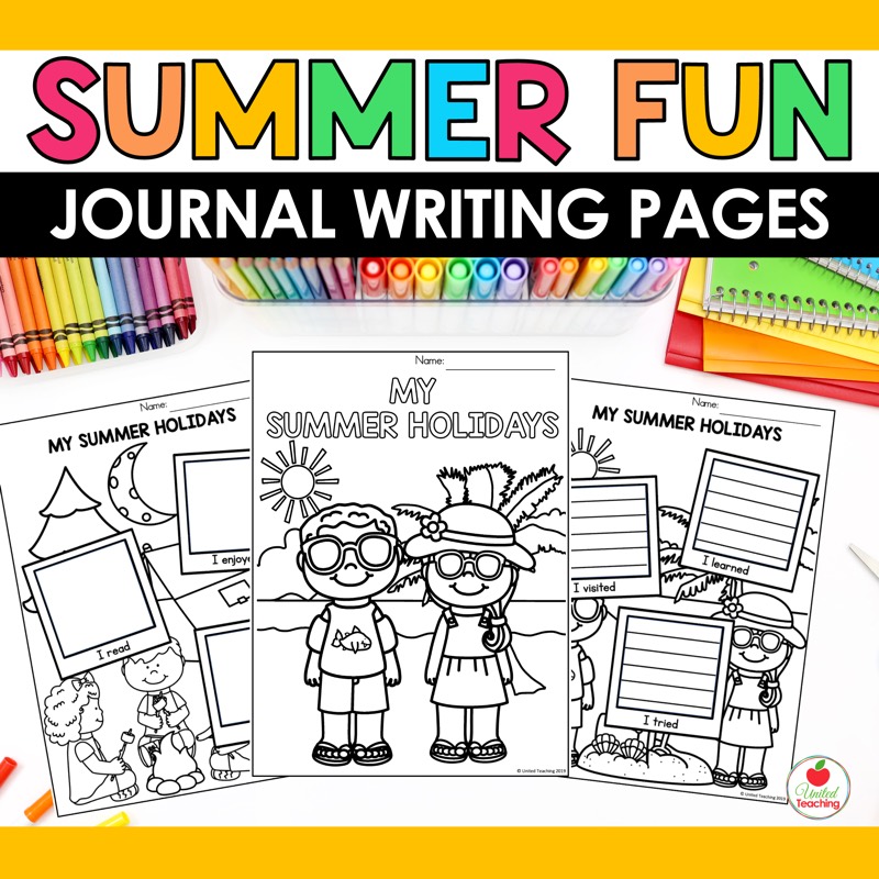 Summer writing pages for kindergarten