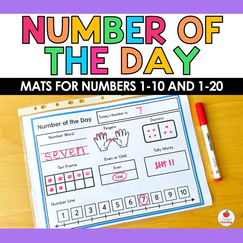 Number of the Day Mats for Kindergarten