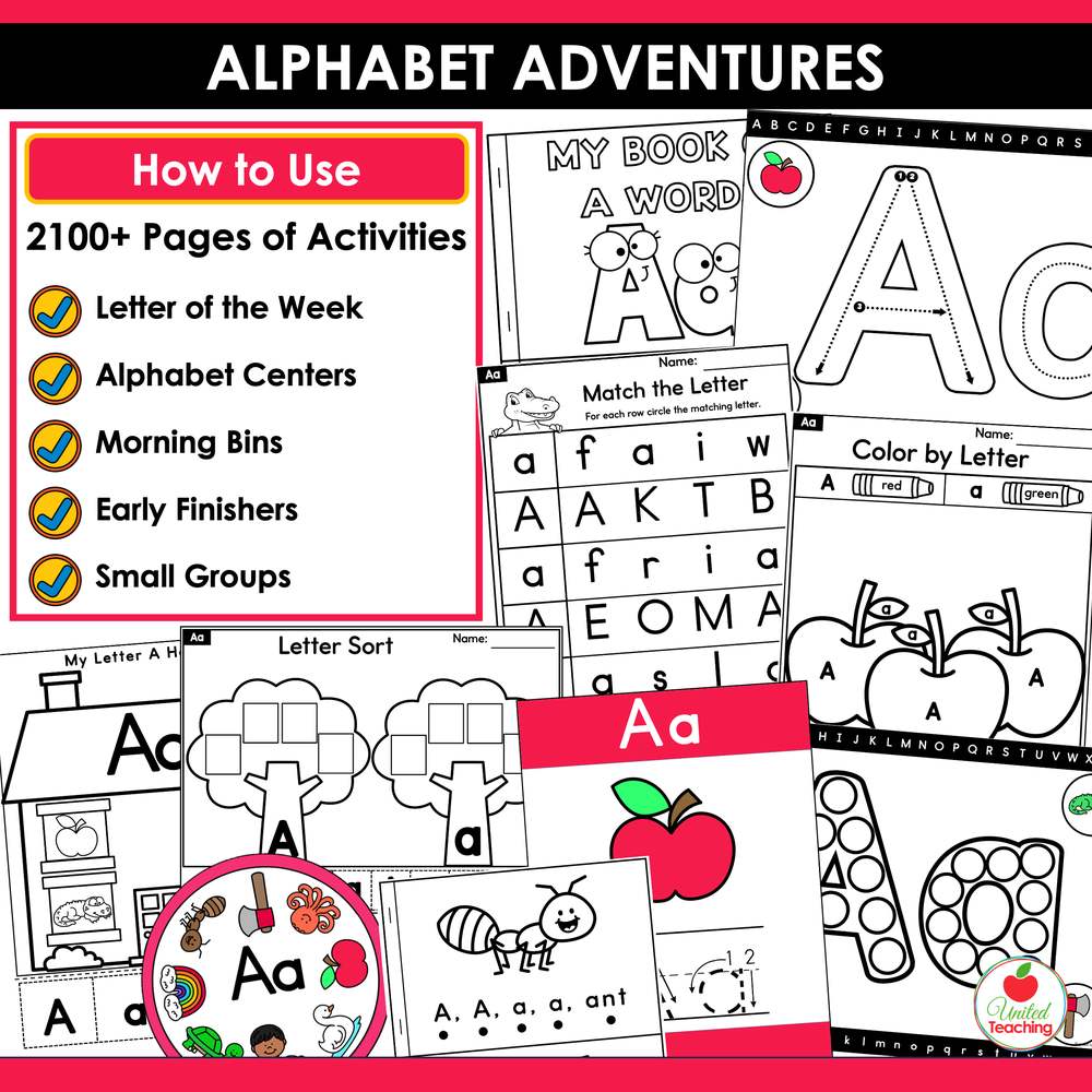 Alphabet Adventures how to use, letter of the week, centers, morning bins and small group activities