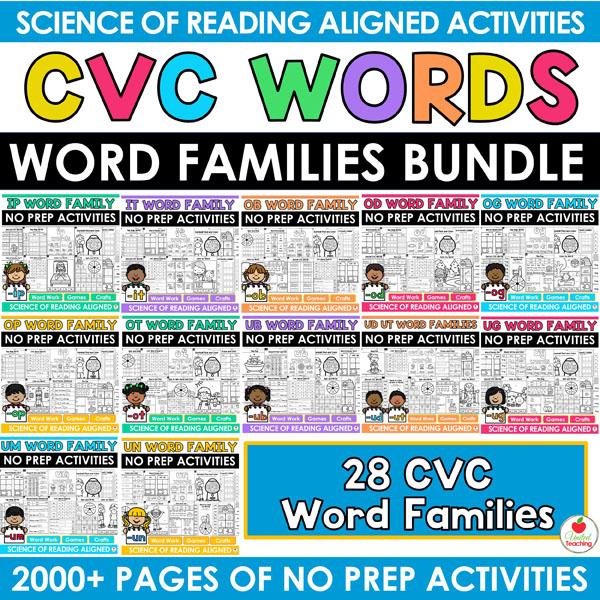 CVC Word Families Worksheets Bundle - Image 2