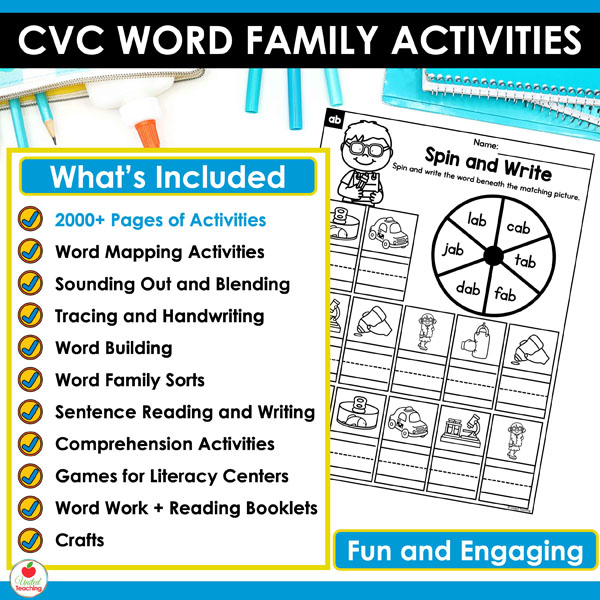 CVC Word Families Worksheets Bundle - Image 3